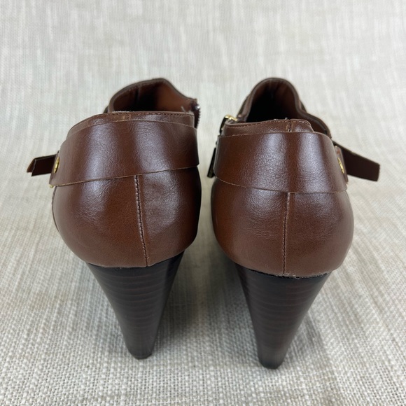 CALL IT SPRING W Size 10 zip-up Brown Wedged Bootie - Picture 2 of 9